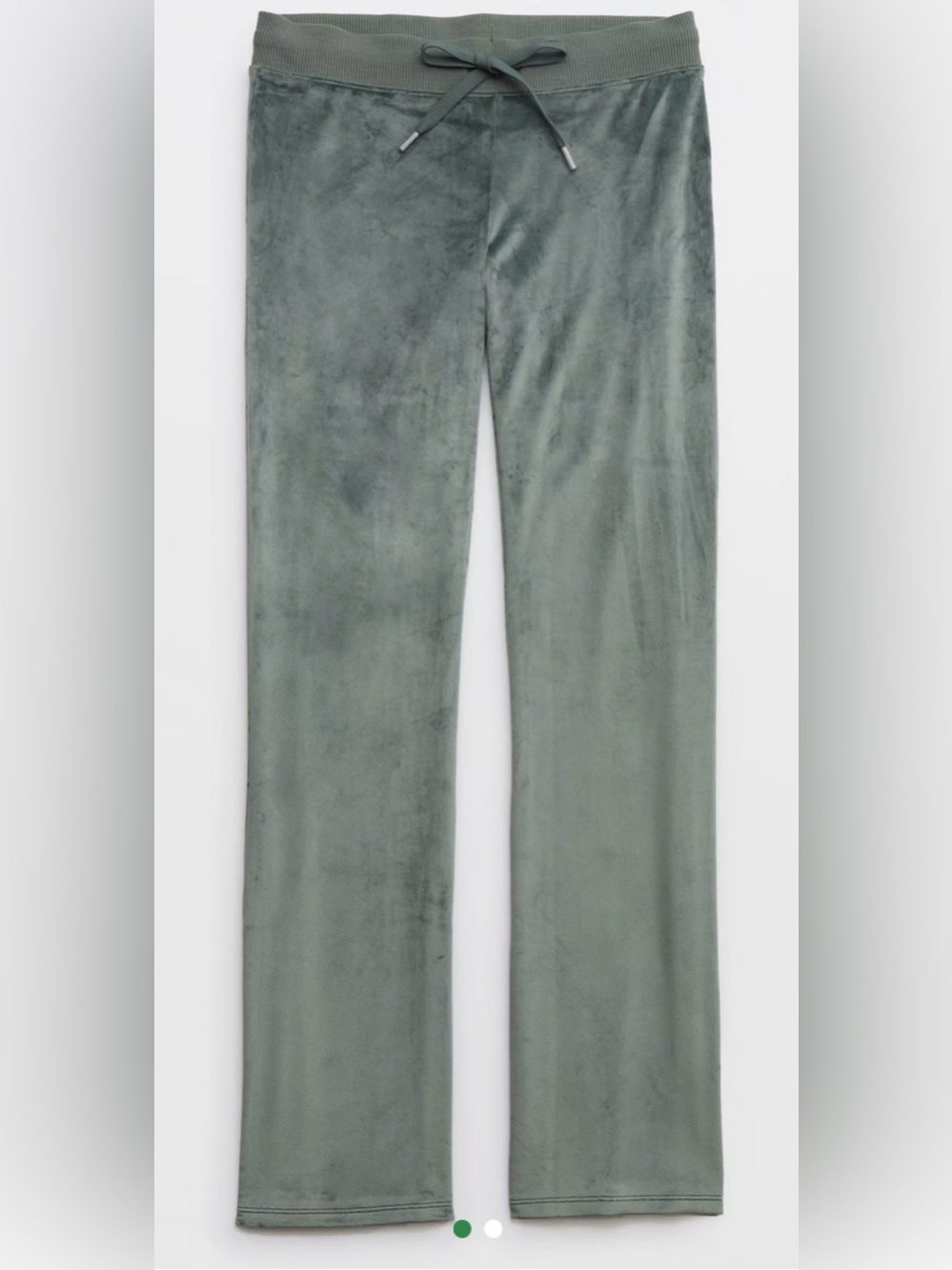 Aerie Dreamy Velour Low Rise Green Pants Size Small
